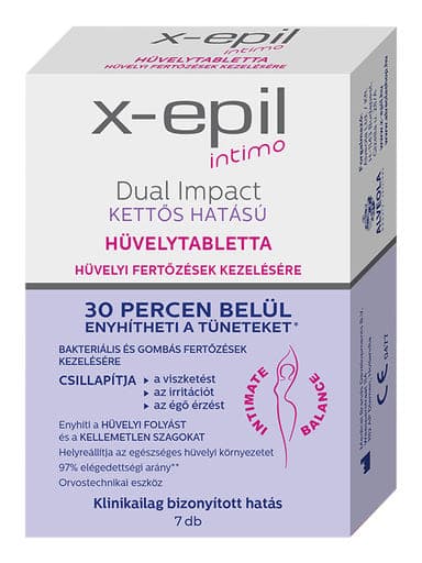 X-epil Intimo Dual Impact kettős hatású hüvelytabletta - 7 db