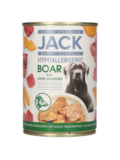 Jack Premium hipoallergén konzerv pástétom vaddisznó édesburgonyával - 400 g