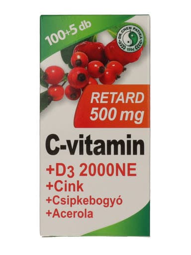 Dr.Chen Patika 500 mg C-vitamin+D3+cink tabletta - 105 db
