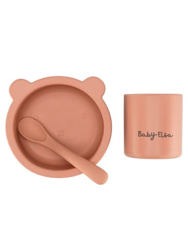 Baby Elsa baba étkészlet macis /sunset - 3 db
