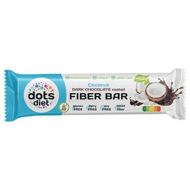 DotsDiet Fiber Bar rostszelet kókusz ízű étcsokoládéba mártva - 40 g