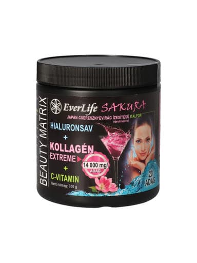 EverLife Beauty Matrix kollagén italpor, Japán cseresznyevirág ízesítésű - 300 g