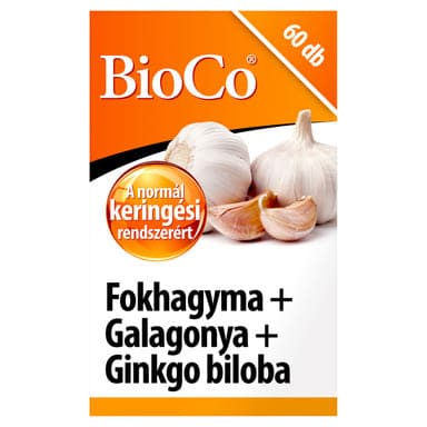 BioCo Fokhagyma+ Galagonya+ Ginko Biloba Kapszula - 60 db