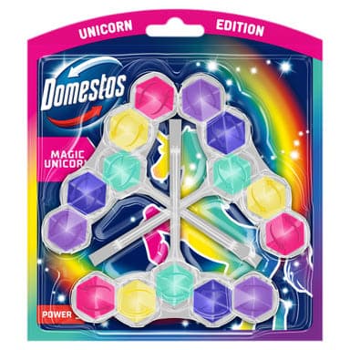 Domestos Power 5 Magic Unicorn WC frissítő blokk illatosító 3 x 50 g - 150 g