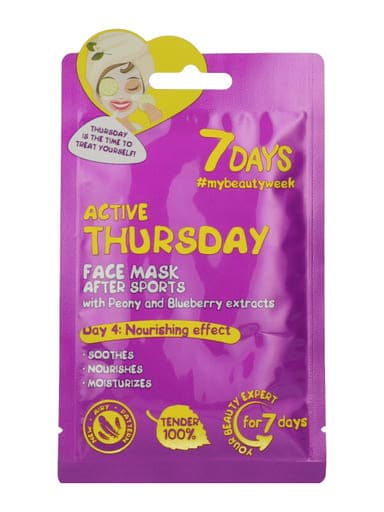 7Days Aktív Csütörtök arcmaszk bazsarózsával és áfonyával - 28 g