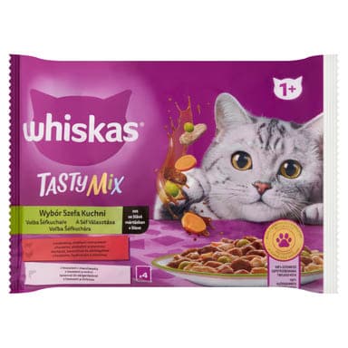 Whiskas Tasty Mix teljes értékű nedves eledel felnőtt macskáknak 4 x 85 g - 340 g