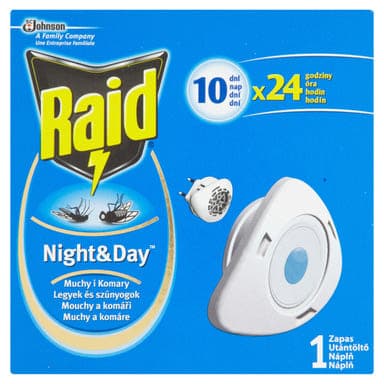 Raid Night & Day szúnyog,- légy,- és hangyairtó korong utántöltő - 1 db