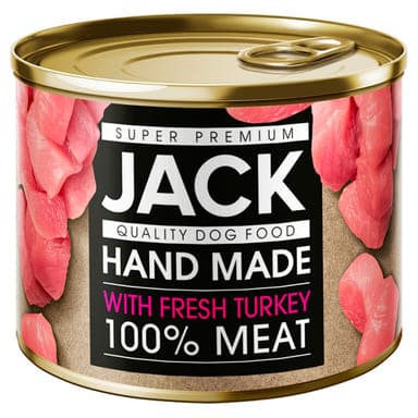 Jack Super Premium teljes értékű állateledel felnőtt kutyák számára pulykahússal - 200 g