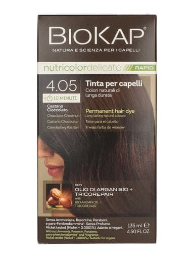 Biokap Nutricolor Rapid tartós hajfesték /4.05 Chocholate Chestnut - 1 db