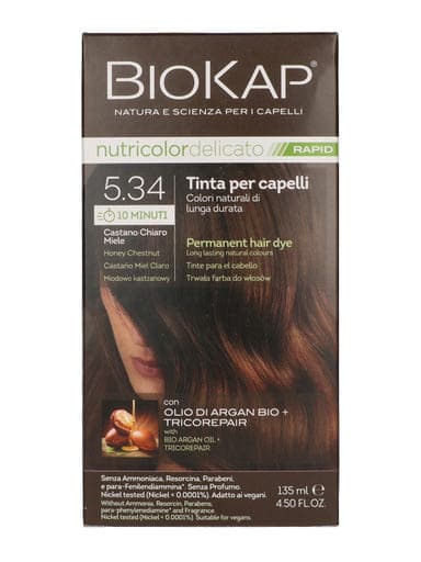 Biokap Nutricolor Rapid tartós hajfesték /5.34 Honey Chestnut - 1 db
