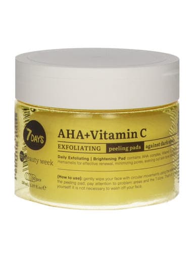 7Days hámlasztó vattakorongok AHA savval és C-vitaminnal - 57 g