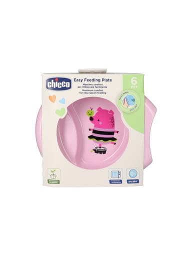 Chicco Easy Feeding tényér, 6 hónapos kortól, rózsaszín - 1 db