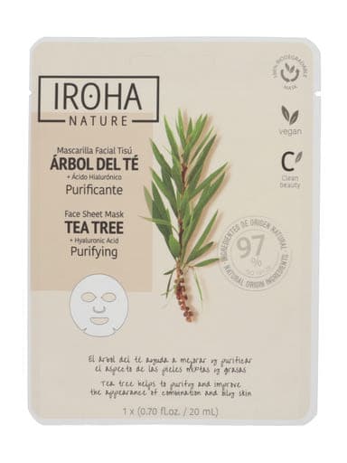 Iroha Nature fátyolmaszk hialuronsavval és teafával - 1 db