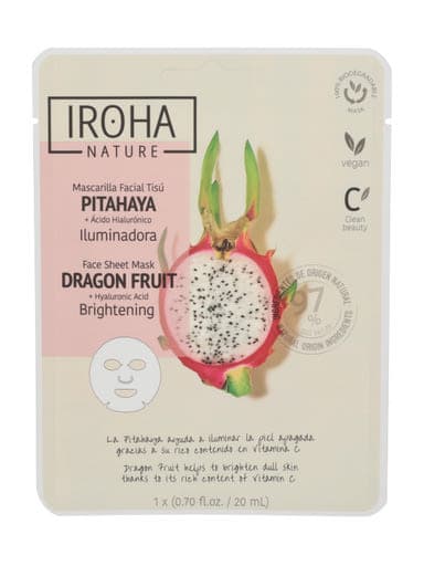 Iroha Nature fátyolmaszk hialuronsavval és sárkánygyümölccsel - 1 db