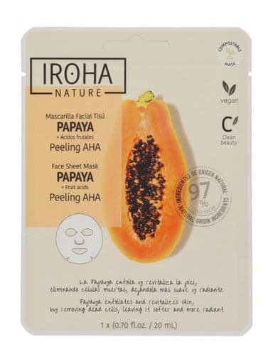 Iroha Nature peeling fátyolmaszk papayával - 1 db