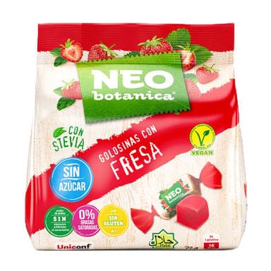 Neobotanica eper ízű zselécukorka édesítőszerekkel - 72 g