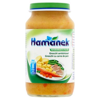 Hamánek Bébiétel Gnocchi Sertéshússal 8 Hónapos Kortól - 230 g