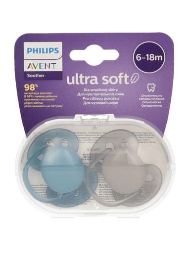 Avent Ultra Soft játszócumi 6-18 hónapos korig /fiú - 2 db