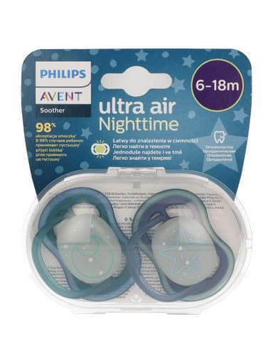 Avent éjszakai játszócumi, ultra air night, 6-18 hónapos korig, fiú - 2 db