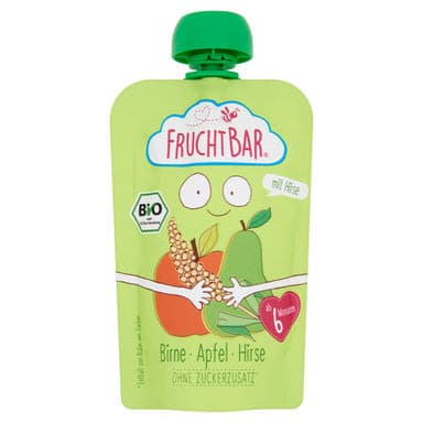 Fruchtbar Bio Gyümölcspüré Körte- Alma- Köles 6 Hónapos Kortól - 100 g