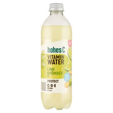 Hohes C Vitamin Water Protect lime-gyömbér ízesítésű, gyümölcs-tartalmú szénsavas üdítőital 0,5 l