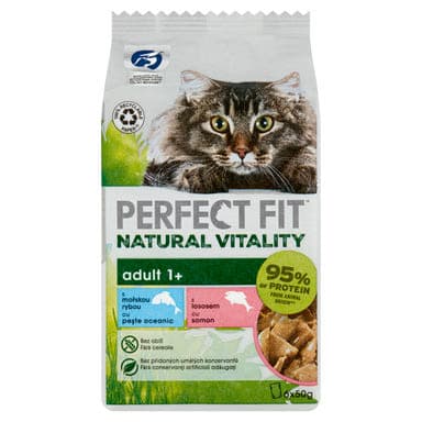 Perfect Fit Natural Vitality mini alutasak macskáknak, lazaccal és óceáni hallal 6*50 g - 300 g