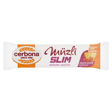Cerbona Sport Slim ananászos-goji bogyós müzliszelet cukor hozzáadása nélkül, édesítőszerrel - 35 g