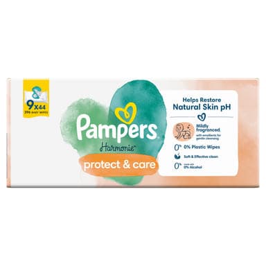Pampers Harmonie Protect & Care Körömvirágos törlőkendő 9x44 db - 396 db
