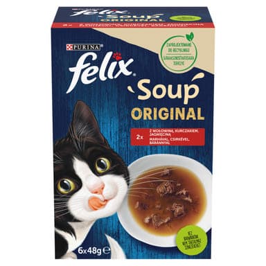 Felix Soup alutasak macskáknak, házias válogatás 6x48g - 288 g