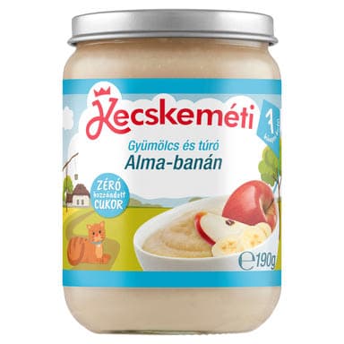 Kecskeméti BIO Bébiétel Alma Banán Túró Ízesítéssel 7 Hónapos Kortól - 190 g