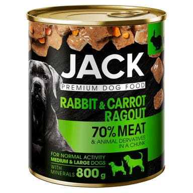 Jack konzerv ragu kutyáknak nyúlhússal és répával - 800 g