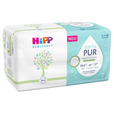 Hipp Babysanft Soft&Pure nedves törlőkendő 3x48 db - 144 db