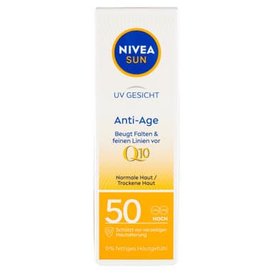 Nivea Sun Q10 Anti-Age & Anti-Pigments napozó arckrém FF50 - 50 ml