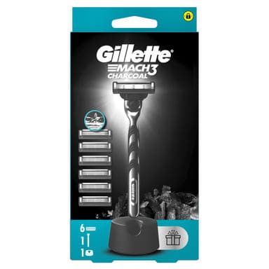 Gillette Mach3 Charcoal férfi borotva készülék 6 db borotvabetéttel - 1 db