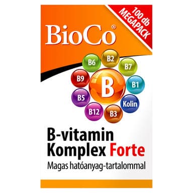 Bioco B-vitamin komplex forte étrend-kiegészítő tabletta - 100 db