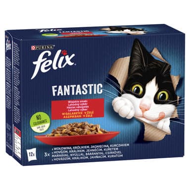 Felix Fantastic Házias Válogatás aszpikban nedves macskaeledel 12 x 85 g - 1020 g