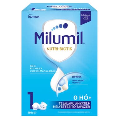 Milumil 1 Optima anyatej-helyettesítő tápszer 0 hónapos kortól - 900 g
