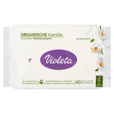 Violeta nedves toalettpapír kamillával - 40 db