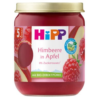 HiPP bio málna almában gyümölcskészítmény bébidesszert 5 hónapos kortól - 160 g