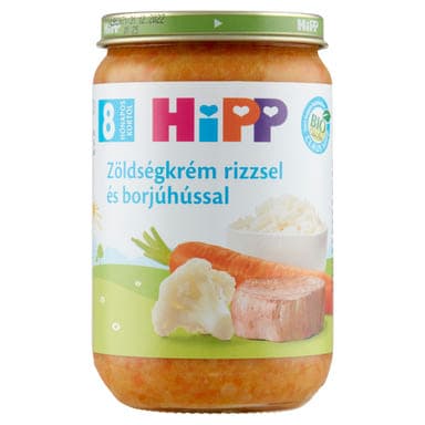 Hipp Bébiétel Zöldséges Rizs Borjúhús Ízesítéssel 8 Hónapos Kortól - 220 g