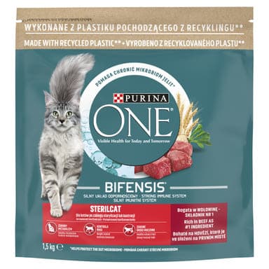 Purina One Sterilcat marhában gazdag száraz macskaeledel - 1,5 kg