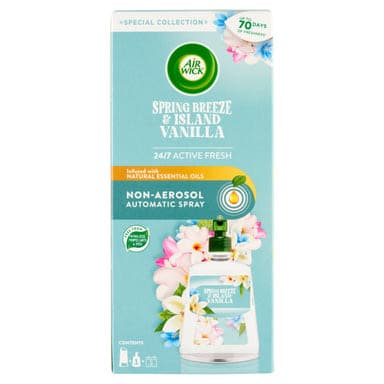 Air Wick Active Fresh automata légfrissítő készülék utántöltővel tavaszi szellő illattal - 228 ml