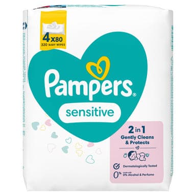 Pampers törlőkendő sensitive (4x80) - 320 db